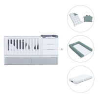 Lettino trasformabile 70x140 cm bianco/grigio · Sero More K546-M7778