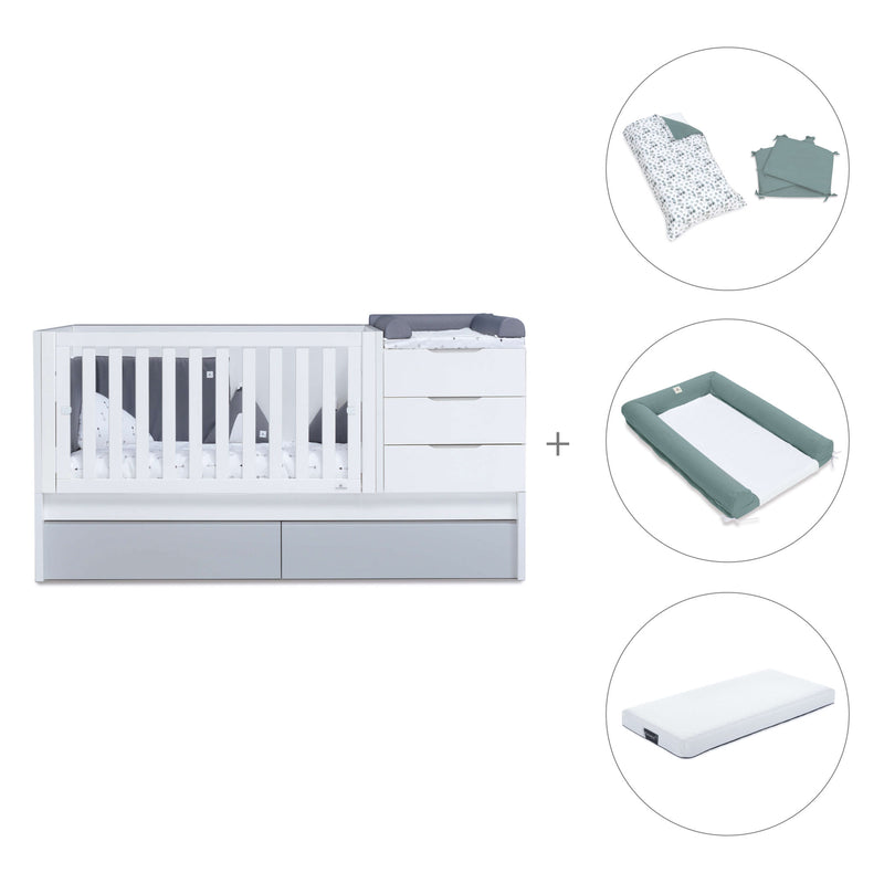 Lettino trasformabile 70x140 cm bianco/grigio · Sero More K546-M7778