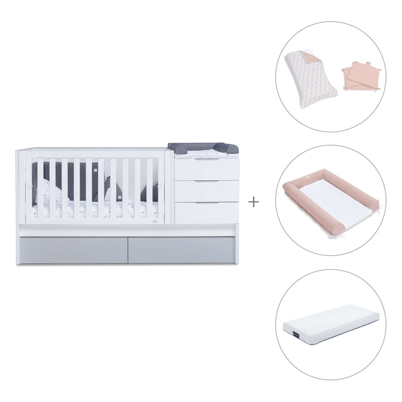 Lettino trasformabile 70x140 cm bianco/grigio · Sero More K546-M7778