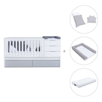 Lettino trasformabile 70x140 cm bianco/grigio · Sero More K546-M7778