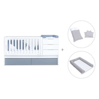 Lettino trasformabile 70x140 cm bianco/blu · Sero More Blu Denim K546-M7741