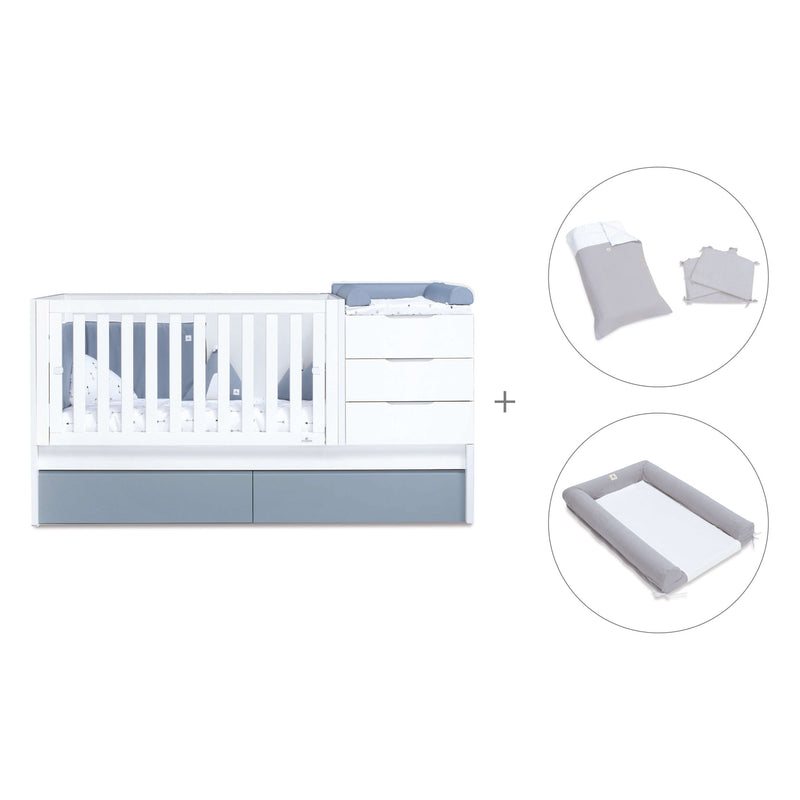 Lettino trasformabile 70x140 cm bianco/blu · Sero More Blu Denim K546-M7741