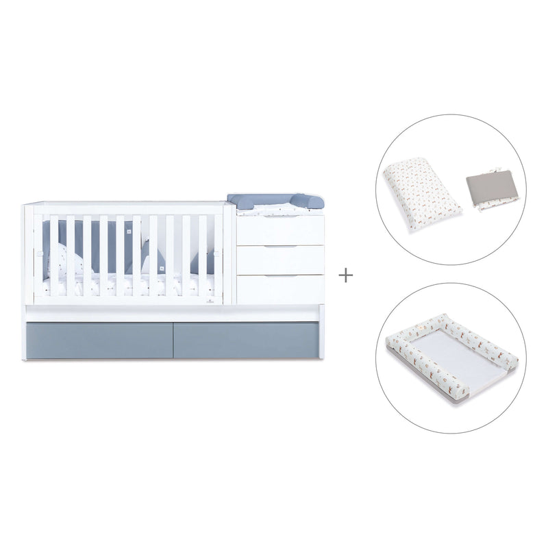 Lettino trasformabile 70x140 cm bianco/blu · Sero More Blu Denim K546-M7741