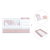 Lettino trasformabile 70x140 cm bianco/rosa chiaro · Sero More Flamingo K546-M7742