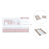 Lettino trasformabile 70x140 cm bianco/rosa chiaro · Sero More Flamingo K546-M7742