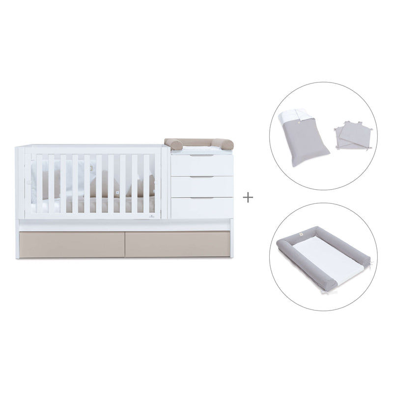 Lettino trasformabile 70x140 cm bianco/beige · Sero More K546-M7753