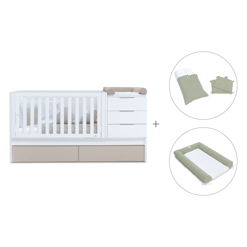 Lettino trasformabile 70x140 cm bianco/beige · Sero More K546-M7753