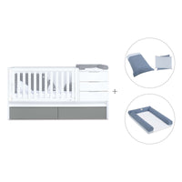 Lettino trasformabile 70x140 cm bianco/antracite · Sero More Antracita K546-M7758