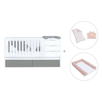 Lettino trasformabile 70x140 cm bianco/antracite · Sero More Antracita K546-M7758