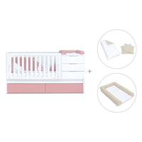 Lettino trasformabile 70x140 cm bianco/rosa · Sero More Quarzo K546-M7759