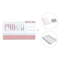 Lettino trasformabile 70x140 cm bianco/rosa · Sero More Quarzo K546-M7759