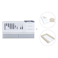 Lettino trasformabile 70x140 cm bianco/grigio · Sero More K546-M7778