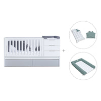 Lettino trasformabile 70x140 cm bianco/grigio · Sero More K546-M7778