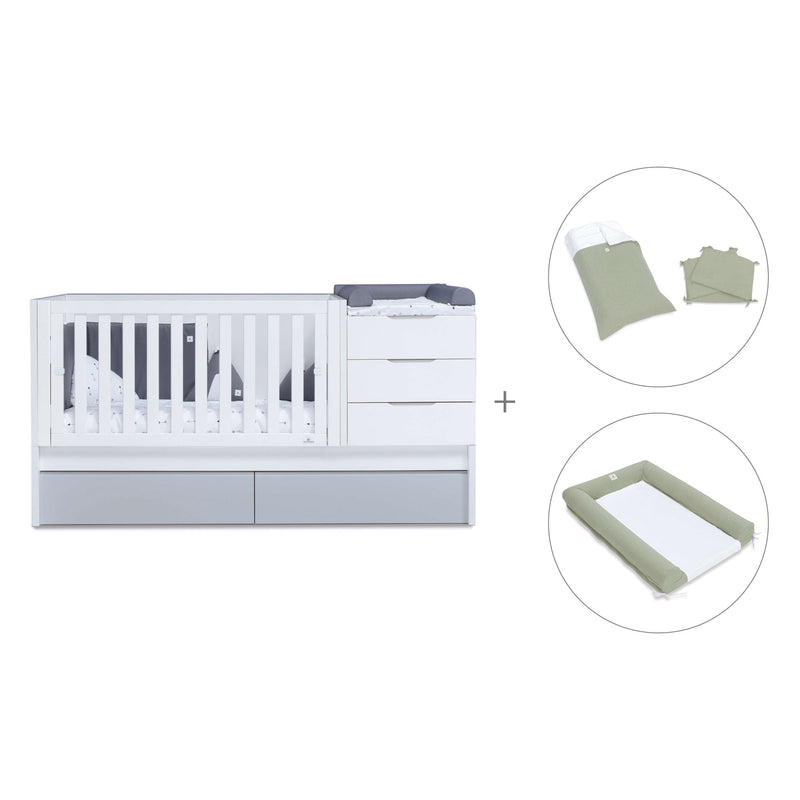 Lettino trasformabile 70x140 cm bianco/grigio · Sero More K546-M7778