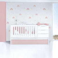 Lettino trasformabile 70x140 cm bianco/rosa chiaro · Sero More Flamingo K546-M7742