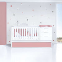 Lettino trasformabile 70x140 cm bianco/rosa · Sero More Quarzo K546-M7759