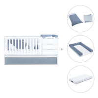 Lettino trasformabile 70x140 cm bianco/blu · Sero More Blu Denim K546-M7741