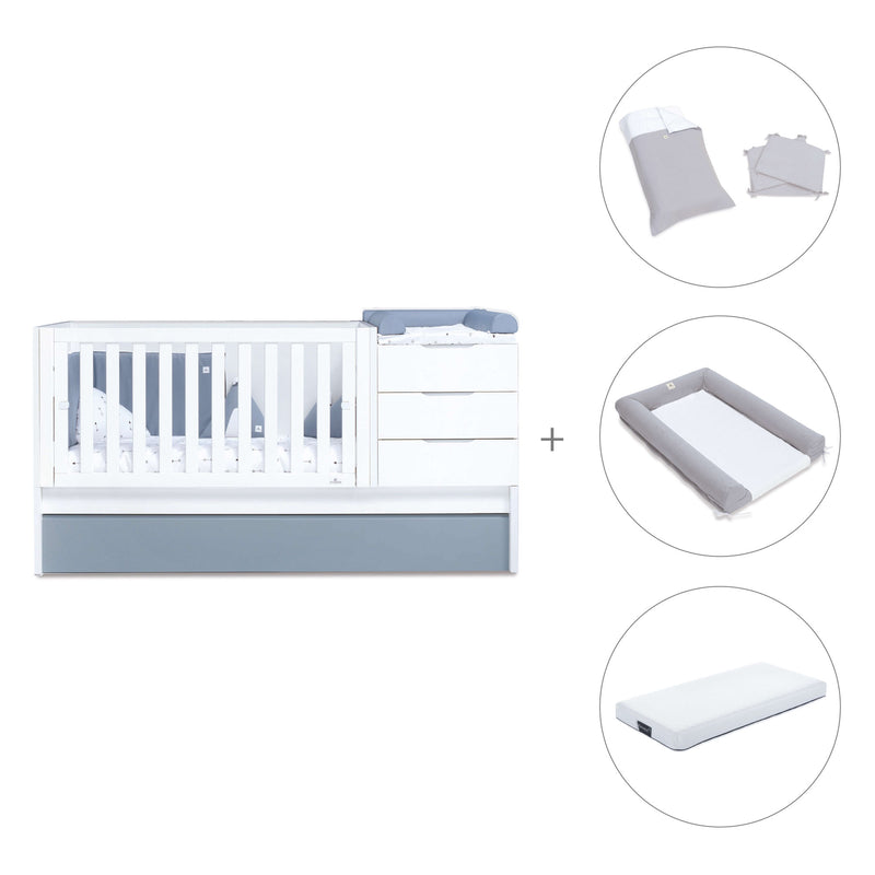 Lettino trasformabile 70x140 cm bianco/blu · Sero More Blu Denim K546-M7741