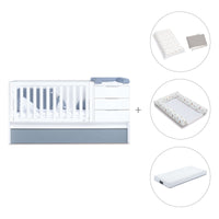 Lettino trasformabile 70x140 cm bianco/blu · Sero More Blu Denim K546-M7741