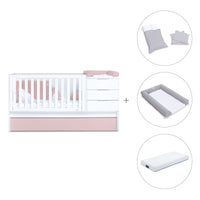 Lettino trasformabile 70x140 cm bianco/rosa chiaro · Sero More Flamingo K546-M7742