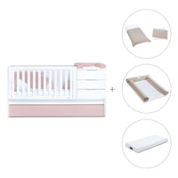 Lettino trasformabile 70x140 cm bianco/rosa chiaro · Sero More Flamingo K546-M7742