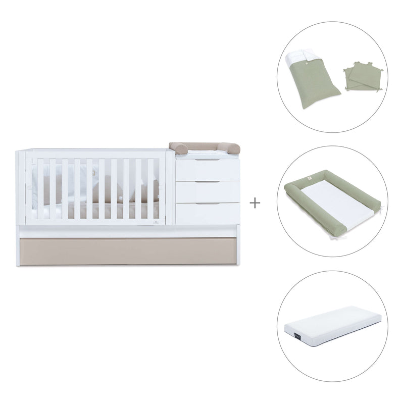 Lettino trasformabile 70x140 cm bianco/beige · Sero More K546-M7753