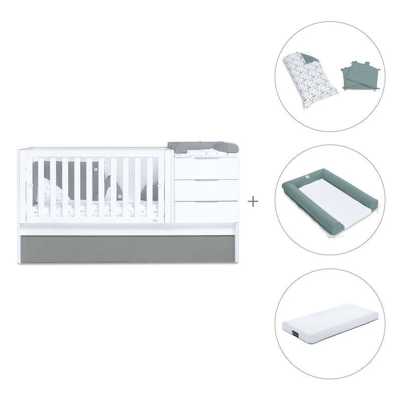 Lettino trasformabile 70x140 cm bianco/antracite · Sero More Antracita K546-M7758