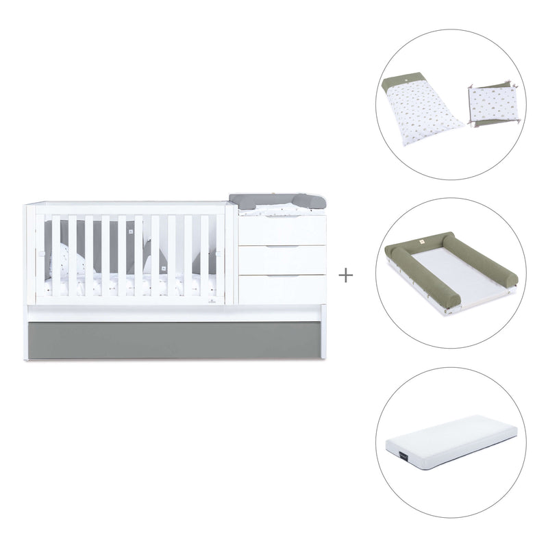 Lettino trasformabile 70x140 cm bianco/antracite · Sero More Antracita K546-M7758