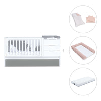 Lettino trasformabile 70x140 cm bianco/antracite · Sero More Antracita K546-M7758