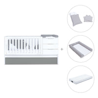 Lettino trasformabile 70x140 cm bianco/antracite · Sero More Antracita K546-M7758