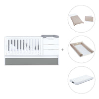 Lettino trasformabile 70x140 cm bianco/antracite · Sero More Antracita K546-M7758