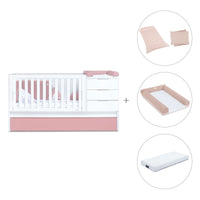 Lettino trasformabile 70x140 cm bianco/rosa · Sero More Quarzo K546-M7759