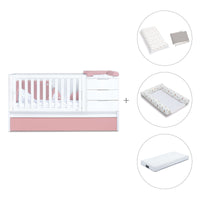Lettino trasformabile 70x140 cm bianco/rosa · Sero More Quarzo K546-M7759