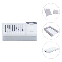 Lettino trasformabile 70x140 cm bianco/grigio · Sero More K546-M7778