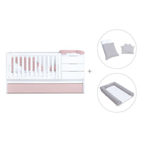 Lettino trasformabile 70x140 cm bianco/rosa chiaro · Sero More Flamingo K546-M7742