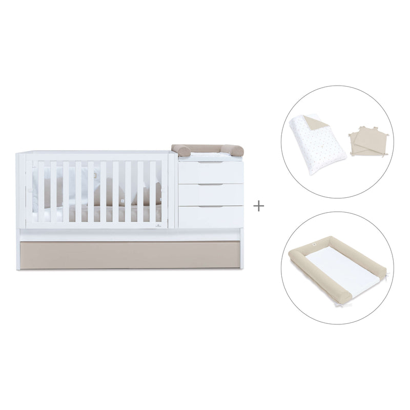 Lettino trasformabile 70x140 cm bianco/beige · Sero More K546-M7753