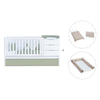 Lettino trasformabile 70x140 cm bianco/verde oliva · Sero More K546-M7756