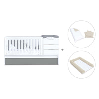 Lettino trasformabile 70x140 cm bianco/antracite · Sero More Antracita K546-M7758