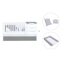 Lettino trasformabile 70x140 cm bianco/antracite · Sero More Antracita K546-M7758