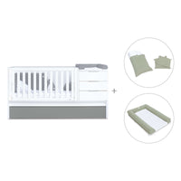 Lettino trasformabile 70x140 cm bianco/antracite · Sero More Antracita K546-M7758