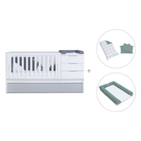 Lettino trasformabile 70x140 cm bianco/grigio · Sero More K546-M7778