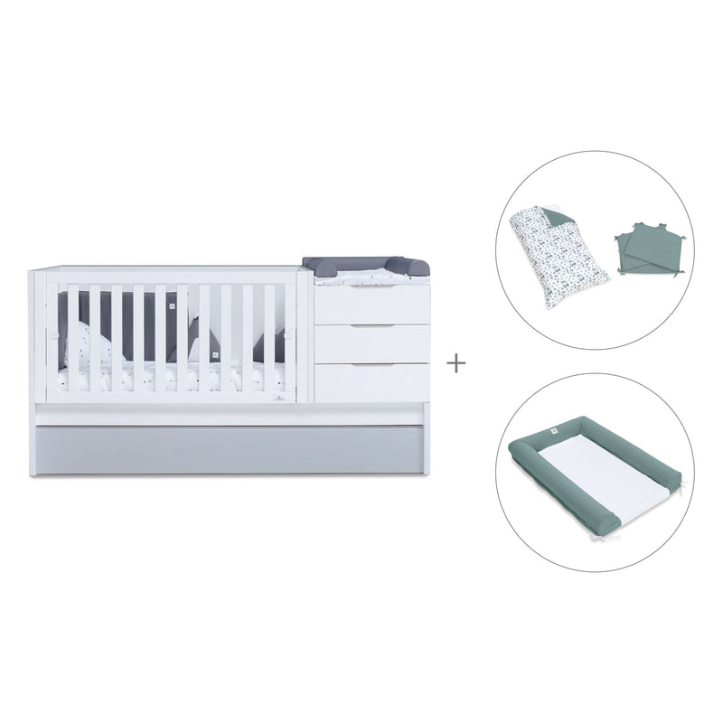 Lettino trasformabile 70x140 cm bianco/grigio · Sero More K546-M7778