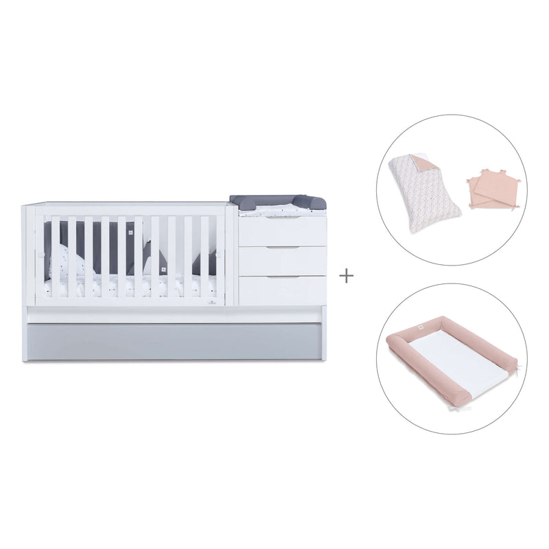 Lettino trasformabile 70x140 cm bianco/grigio · Sero More K546-M7778