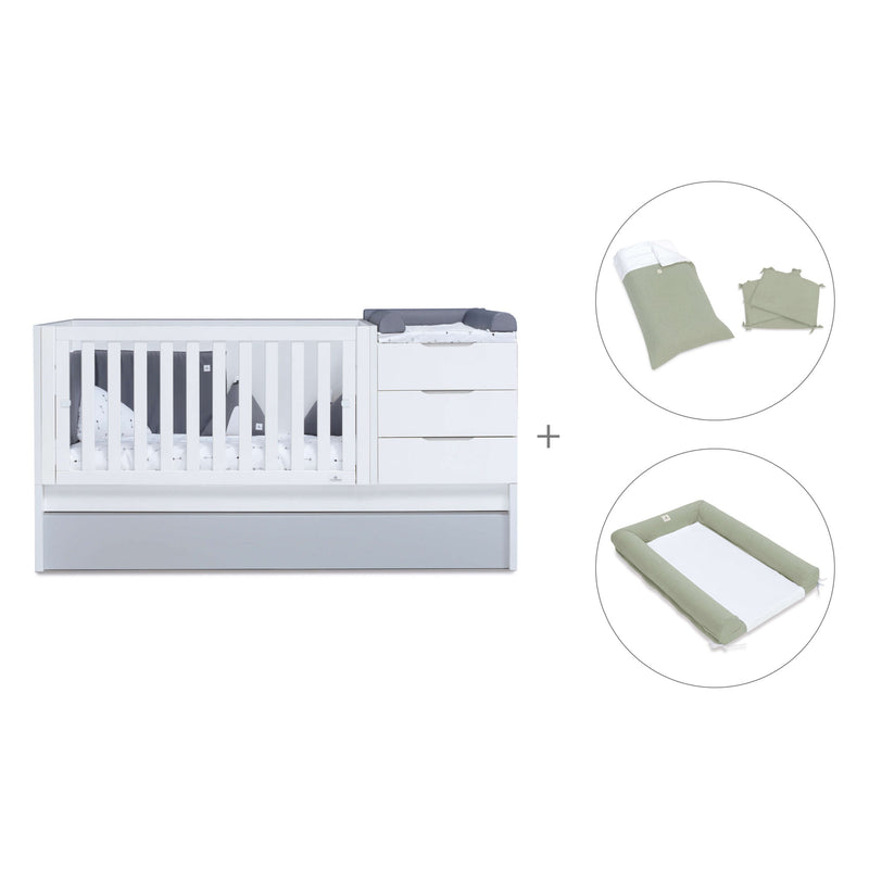 Lettino trasformabile 70x140 cm bianco/grigio · Sero More K546-M7778