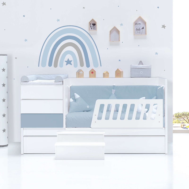 Lettino trasformabile 70x140 cm bianco/blu · Sero Kubo Blu Denim K551-M7741