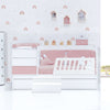 Lettino trasformabile 70x140 cm bianco/rosa chiaro · Sero Kubo Flamingo K551-M7742