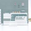 Lettino trasformabile 70x140 cm bianco/eucalipto · Sero Kubo Eucalyptus K551-M7757