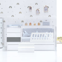 Lettino trasformabile 70x140 cm bianco/antracite · Sero Kubo Antracita K551-M7758
