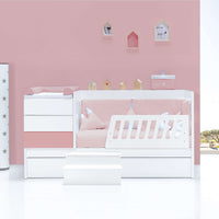 Lettino trasformabile 70x140 cm bianco/rosa · Sero Kubo Quarzo K551-M7759
