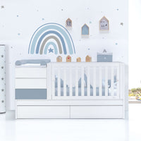 Lettino trasformabile 70x140 cm bianco/blu · Sero Kubo Blu Denim K551-M7741